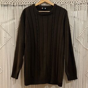 Bluey Classic Brown Cable-Knit Crewneck Sweater